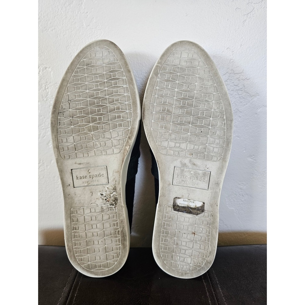 Kate Spade Colie Owl Calf Fur Maximalist Extra Loafers Slide Flats sz 7 - Picture 7 of 8
